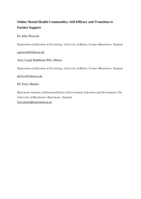 Online mental health communities, self-efficacy and transition to further support