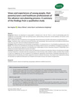 Views and experiences of young people, their parents/carers and healthcare professionals of the advance care planning process: A summary of the findings from a qualitative study