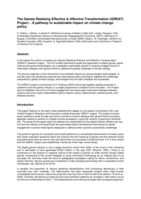 The Games Realising Effective & Affective Transformation (GREAT) Project – A pathway to sustainable impact on climate change policy