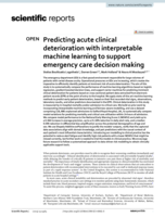 Predicting acute clinical deterioration with interpretable machine learning to support emergency care decision making