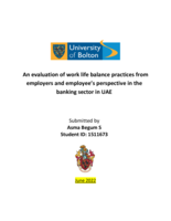 An evaluation of work life balance practices from employers and employee’s perspective in the banking sector in UAE