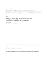 Print to Pixels: The implications for the development of learning resources