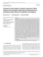 Listening to other people's traumatic experiences: What makes it hard and what could protect professionals from developing related distress? A qualitative investigation