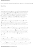 Personal Technologies and the teaching of professional dispositions in Information Technology
