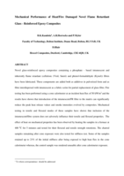 Mechanical performance of heat/fire damaged novel flame retardant glass - reinforced epoxy composites