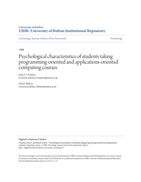 Psychological characteristics of students taking programming-oriented and applications-oriented computing courses