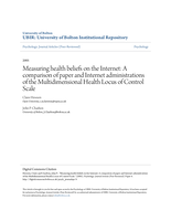 Measuring health beliefs on the Internet: A comparison of paper and Internet administrations of the Multidimensional Health Locus of Control Scale