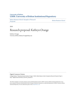 Research proposal: Kathryn Orange