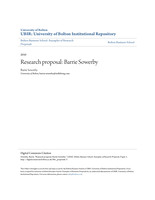 Research proposal: Barrie Sowerby