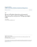 Review of 'Further education, government's discourse policy and practice: killing a paradigm softly