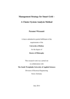 Management strategy for SmartGrid - A cluster system analysis method