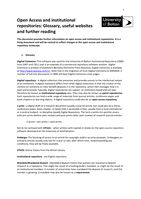 Open access and institutional repositories: Glossary, websites and further reading