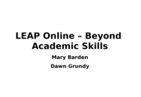 LEAP Online - beyond academic skills