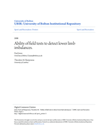 Ability of field tests to detect lower limb imbalances