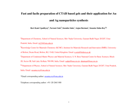 Fast and facile preparation of CTAB based gels and their applications in Au and Ag nanoparticles synthesis.