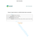 “Honour”-based violence in a British South Asian community