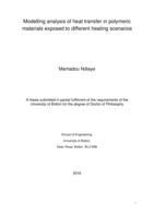 Modelling analysis of heat transfer in polymeric materials exposed to different heating scenarios