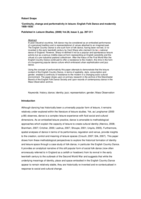 Continuity, change and performativity in leisure: English Folk Dance and modernity 1900-1939