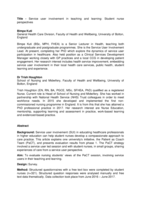 Service user involvement in teaching and learning:student nurse perspectives