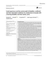 Lived experience and the social model of disability: conflicted and inter-dependent ambitions for employment of people with a learning disability and their family carers