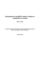 Development of the META model in relation to compassion in nursing