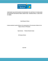 Constraints and opportunities for increasing the adoption of technologies for reducing postharvest maize losses in Sub-Saharan Africa : a case study of Zambia