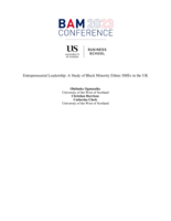 Entrepreneurial Leadership: A Study of Black Minority Ethnic SMEs in the UK