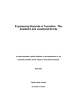 Engineering students in transition: the academic and vocational divide