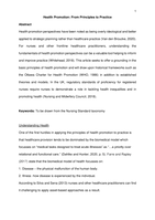 Applying the principles of health promotion in nursing practice