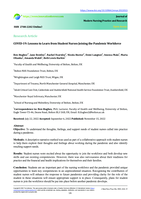 COVID-19: Lessons to learn from student Nurses joining the pandemic workforce