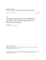 Minimalist reductionism in the English VET curriculum: the case of competence-based education and training