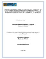 Strategies for improving the sustainability of SMEs in the construction industry in Malawi