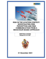 Risk in the aviation context : investigating risk perception and risk communication from a behaviour based approach
