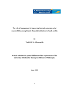 The role of management in improving internal corporate social responsibility among Islamic financial institutions in Saudi Arabia