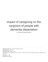 The impact of caregiving on the caregivers of people with dementia