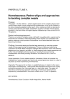 Homelessness: partnerships and approaches to tackling complex needs