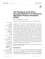 The therapeutic goals set by university students in an anonymous web-based therapy and support setting