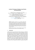 Academic performance prediction using machine learning algorithms