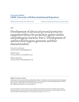 Development of advanced personal protective equipment fabrics for protection against slashes and pathogenic bacteria: Part 2: Development of antimicrobial hygiene garments and their characterization