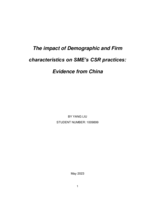 The impact of demographic and firm characteristics on SME’s CSR practices: evidence from China