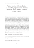 Victim–Survivor–Warrior–Healer: An autoethnographic account of a male childhood sexual violence survivor’s activist journey