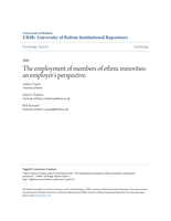 The employment of members of ethnic minorities: An employer's perspective