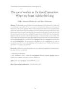 The social worker as the Good Samaritan: When my heart did the thinking