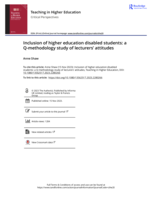 Inclusion of higher education disabled students: a Q-methodology study of lecturers’ attitudes