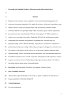 Personality and attitudinal predictors of Sportspersonship in recreational sport