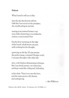 Four poems: 'Patient', 'Your anxiety', 'The Bull', 'Cage'