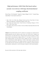 High performance AlScN thin film based surface acoustic wave devices with large electromechanical coupling coefficient
