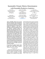 Sustainable climatic metrics determination with ensemble predictive analytics