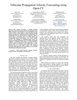 Vehicular propagation velocity forecasting using Open CV