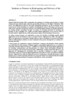 Students as Partners in Redesigning and Delivery of the Curriculum